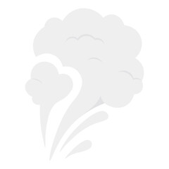 Smoke Clouds Illustration with Cartoon Design. Isolated on White Background.