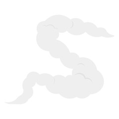Smoke Clouds Illustration with Cartoon Design. Isolated on White Background.