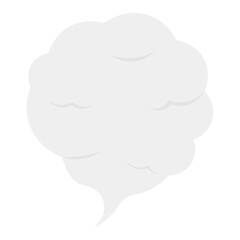 Smoke Clouds Illustration with Cartoon Design. Isolated on White Background.