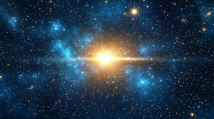 Vast cosmic expanse with a brilliant central star.