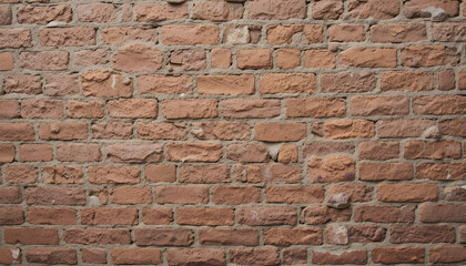 Fototapeta premium Red brick wall background with visible textures and patterns, perfect for creative projects or adding a nostalgic and timeless touch to any space.