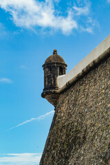 Watchtower or observation post of the old Santo Antonio Fort, the Barra Lighthouse, in the city of Salvador, Bahia, northeastern Brazil