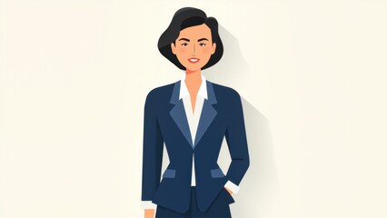 Smiling businesswoman in blue blazer