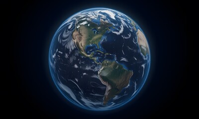 A realistic image of Earth from space.