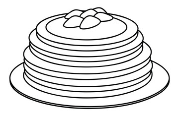 pancakes line art artistic illustration for food lovers