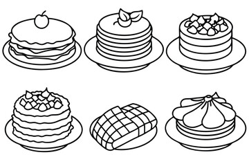  pancakes line art simple and elegant design style