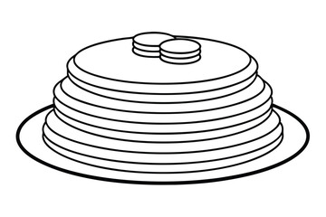 pancakes line art stylish and unique drawing of food.