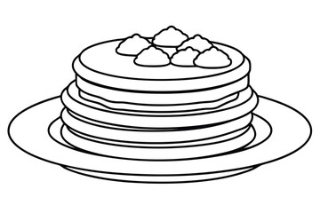 pancakes line art sketch for breakfast food inspiration