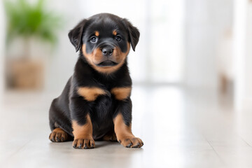 Obraz premium loyal rottweiler puppy,
