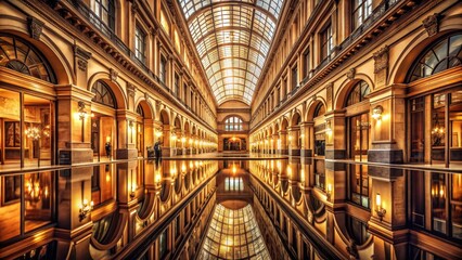 Obraz premium Ornate Hallway with Reflective Floor