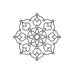 Abstract floral pattern. Ornamental Mandala with Flower Motifs