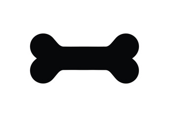 Dog bone silhouette. This image portrays the profile of a dog bone, also referred to as pet treat or chew toy. Vector clipart black illustration design.