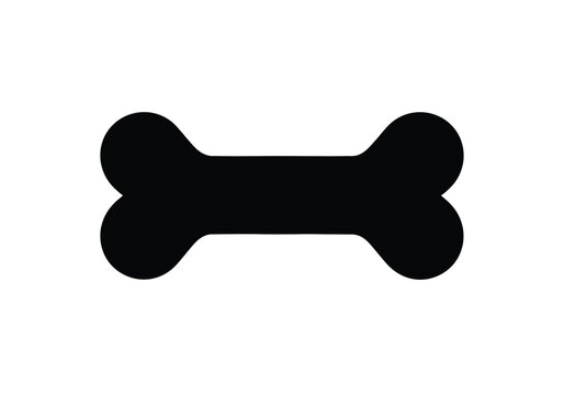 Dog bone silhouette. This image portrays the profile of a dog bone, also referred to as pet treat or chew toy. Vector clipart black illustration design.