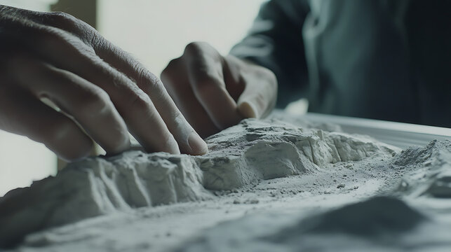 Mining engineer analyzing geological data to determine the best approach for mineral extraction. Featuring analysis and planning