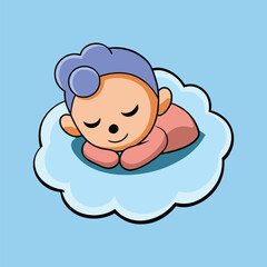Fototapeta premium baby sleeping on cloud