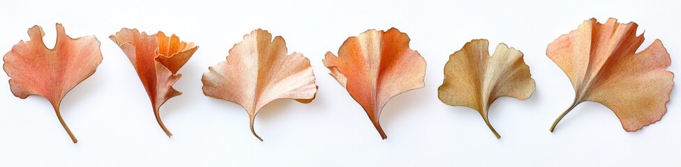 Naklejka premium Dried Ginkgo Biloba Leaves