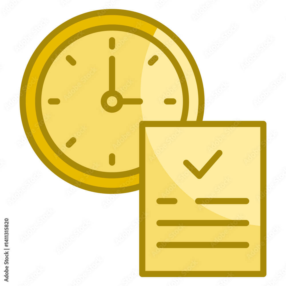 Poster time management icon element for design