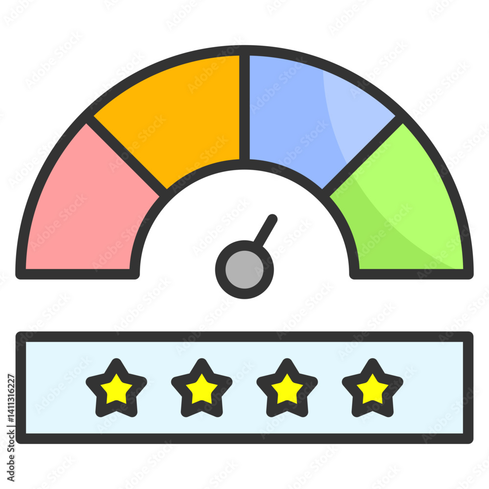 Poster performance rating icon element for design