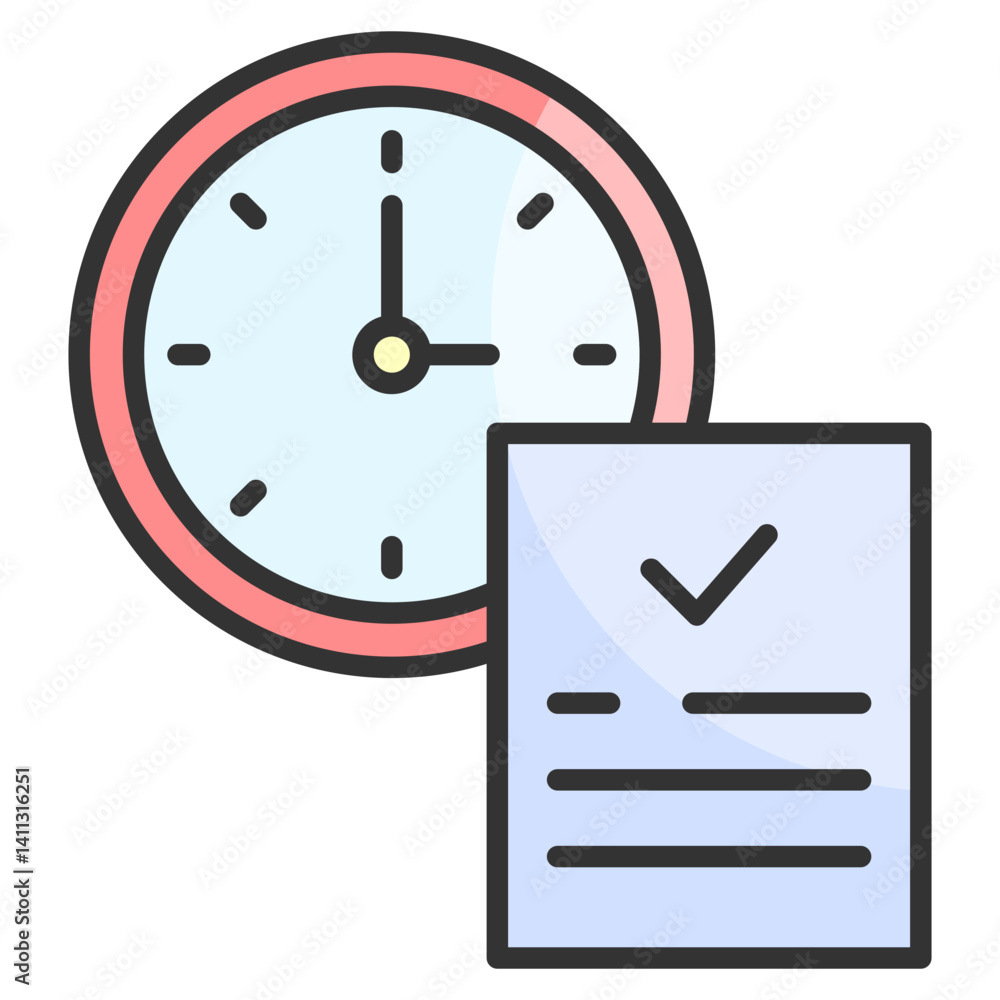 Poster time management icon element for design