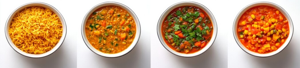 Assorted Colorful Dishes in Bowls