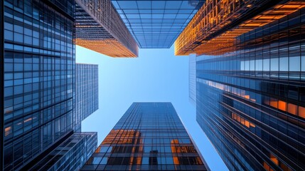 Urban Skyline of Modern Skyscrapers