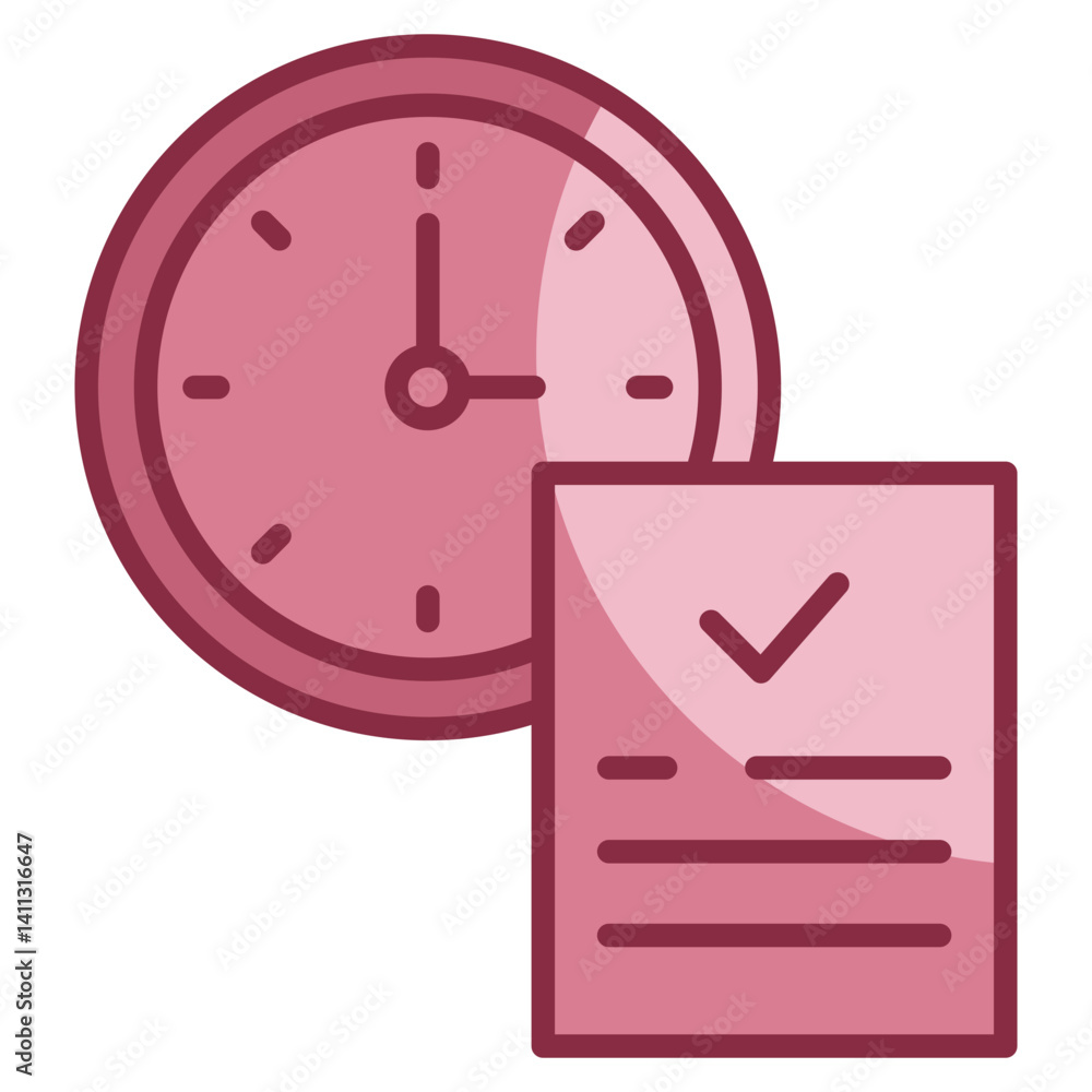 Poster time management icon element for design