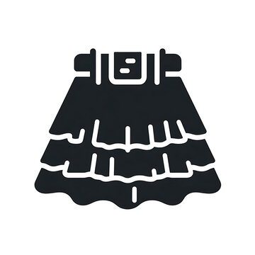 minimal skurt icon Design full body of black silhouette on white background