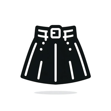skurt icon Design full body of black silhouette isolated on white background