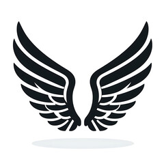 Obraz premium minimal wing icon Design of black silhouette on white background