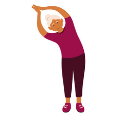 Elderly Pensioner Activity Illustration. Vector Cartoon Character.