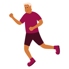 Elderly Pensioner Activity Illustration. Vector Cartoon Character.