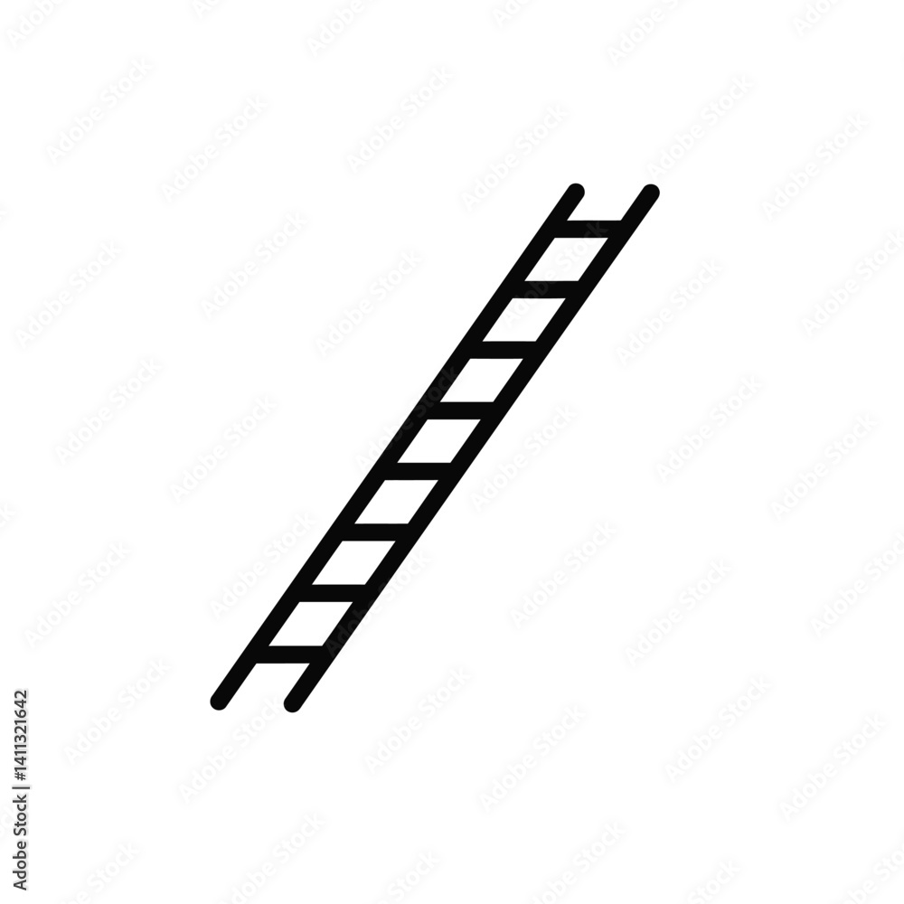 Poster ladder outline icon simple step up vector stairway design element
