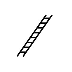 Ladder Outline Icon Simple Step Up Vector Stairway Design Element