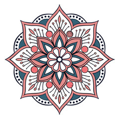 Adobe Illustrator ArtworkFloral oriental mandala ornament for coloring book pages & mehndi tattoo designs. Mandala Design 