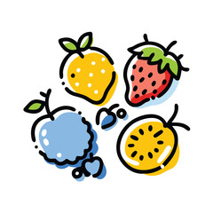 Fruit Doodle Icon Set – Hand Drawn Vector Fruits Collection