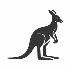 Minimalist Kangaroo Vector Design.