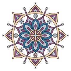 Adobe Illustrator ArtworkFloral oriental mandala ornament for coloring book pages & mehndi tattoo designs. Mandala Design 