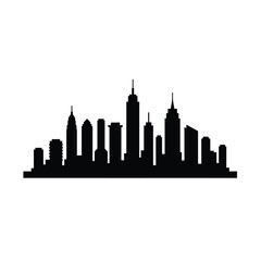 Obraz premium City Skyline Silhouette Vector Illustration Of Urban Landscape And Architecture