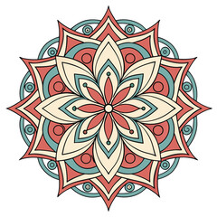 Adobe Illustrator ArtworkFloral oriental mandala ornament for coloring book pages & mehndi tattoo designs. Mandala Design 
