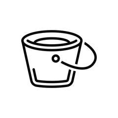 Black line icon for bucket