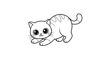 Obraz premium cat animal cute coloring page, simple minimalist cute
