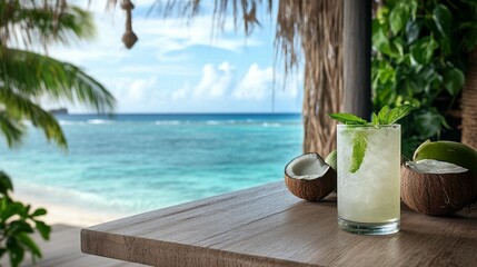 Obraz premium Tropical Coconut Mint Drink
