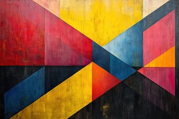 Naklejka premium Vibrant geometric abstract painting