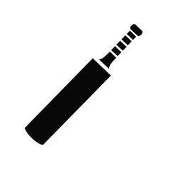 Cricket Bat Black Silhouette Vector Illustration Sport Equipment Game Accessory