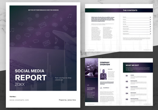 Purple And Black Social Media Report