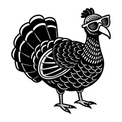 cool turkey wearing sunglasses sketch
