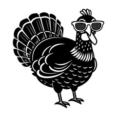 cool turkey wearing sunglasses sketch
