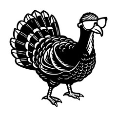 cool turkey wearing sunglasses sketch
