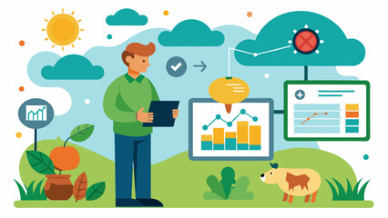 Risk management With realtime weather data and predictive forecasting farmers can better assess the risks associated with their crops such as crop damage disease or pest. Vector illustration