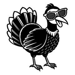 cool turkey wearing sunglasses sketch
